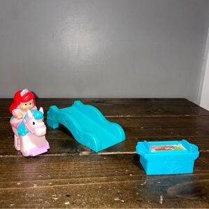 Fisher Price Little People Disney Princess Klip Klop Horse Lot Ariel Pink & Ramp